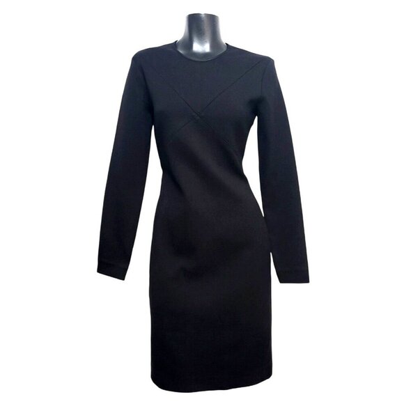 STELLA MCCARTNEY Ribbed Knit Little Black Dress - Picture 1 of 16